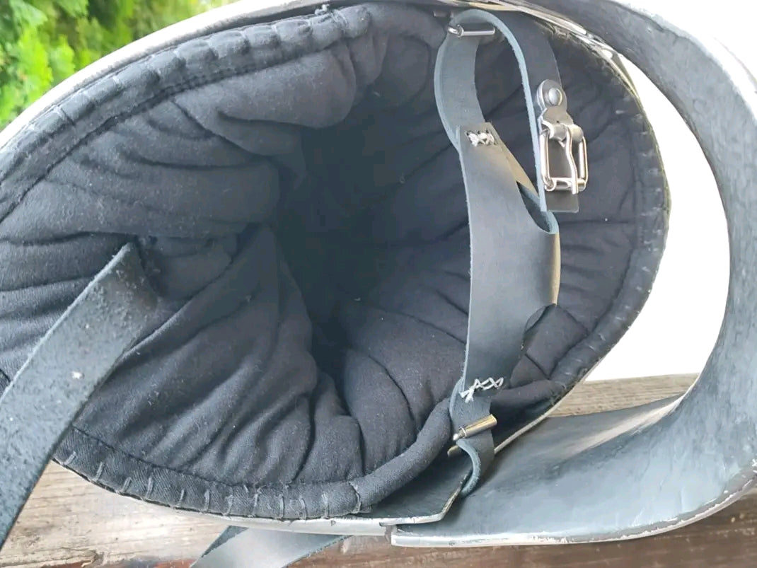 Transitional Sallet – Tempered Spring Steel (3mm Dome / 2mm Visor)