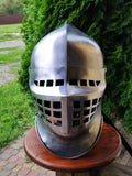 Transitional Sallet – Tempered Spring Steel (3mm Dome / 2mm Visor)